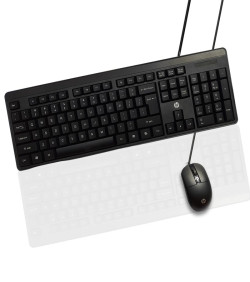 HP KM150 Wired Keyboard and Mouse Combo Full-Size Keyboard, 1600 DPI Ergonomic Optical Sensor Mouse, Instant USB Plug-and-Play, 12 Shortcut Keys, Adjustable Slope Keyboard (3-Years Warranty)